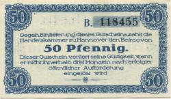 Hannover - Handelskammer - 1.10.1917 - 50 Pfennig