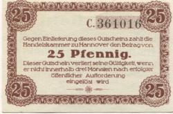 Hannover - Handelskammer - 16.9.1918 - 25 Pfennig