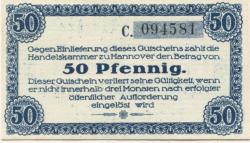 Hannover - Handelskammer - 16.9.1918 - 50 Pfennig