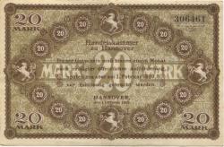 Hannover - Handelskammer - 1.10.1918 - 1.2.1919 - 20 Mark
