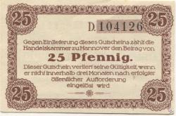 Hannover - Handelskammer - 1.6.1919 - 25 Pfennig