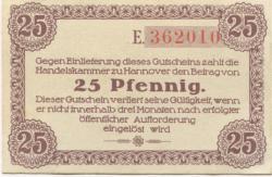 Hannover - Handelskammer - 1.12.1919 - 25 Pfennig