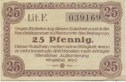 Hannover - Handelskammer - 1.3.1920 - 25 Pfennig