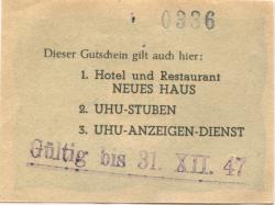 Hannover - KuF GmbH, Georgstr. 11 - - 31.12.1947 - 10 Pfennig