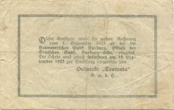 Harburg - Oelwerke Teutonia GmbH - 6.8.1923 - 15.9.1923 - 100000 Mark 