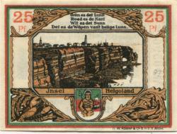 Helgoland - Spar- und Leihkasse - Oktober 1919 - 25 Pfennig