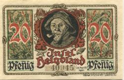 Helgoland - Spar- und Leihkasse - April 1921 - 20 Pfennig