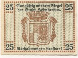 Helmbrechts - Stadt - -- - 25 Pfennig