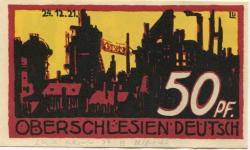 Helmstedt - Rotes Kreuz und vereinigte Verbände heimattreuer Oberschlesier, Ortsgruppe Helmstedt - 24.12.1921 - 50 Pfennig