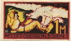 Helmstedt - Rotes Kreuz und vereinigte Verbände heimattreuer Oberschlesier, Ortsgruppe Helmstedt - 24.12.1921 - 1 Mark