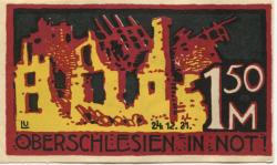 Helmstedt - Rotes Kreuz und vereinigte Verbände heimattreuer Oberschlesier, Ortsgruppe Helmstedt - 24.12.1921 - 1.50 Mark