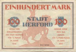 Herford - Stadt - 1.10.1922 - 100 Mark