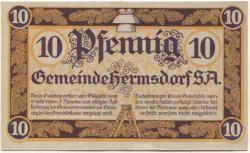 Hermsdorf - Gemeinde - 4.4.1919 - 10 Pfennig