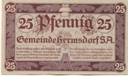 Hermsdorf - Gemeinde - 4.4.1919 - 25 Pfennig