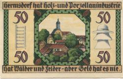 Hermsdorf - Gemeinde - 1.5.1921 - 50 Pfennig