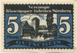 Heroldsberg - Vereinigte Klosettpapier-Fabriken Nürnberg, Betrieb Heroldsberg - -- - 5 Pfennig