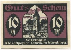 Heroldsberg - Vereinigte Klosettpapier-Fabriken Nürnberg, Betrieb Heroldsberg - -- - 10 Pfennig