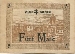 Hersfeld - Stadt - 4.11.1918 - 31.1.1919 - 5 Mark