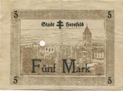 Hersfeld - Stadt - 4.11.1918 - 31.1.1919 - 5 Mark