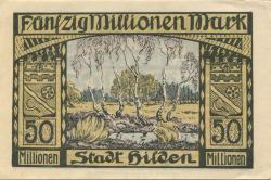 Hilden - Stadt - 28.9.1923 - 50 Millionen Mark