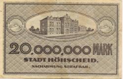 Höhscheid (heute: Solingen) - Stadt - 7.8.1923 - 20 Millionen Mark 