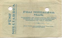 Hoerde (und Dortmund) - Stadt und Kreis - 20.10.1923 - 50 Milliarden Mark 