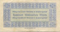 Hoffnungsthal (heute: Rösrath) - Bürgermeisterei Rösrath - 20.9.1923 - 100 Milliarden Mark