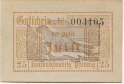 Juist - Gemeinde - 4.7.1919 - 25 Pfennig 