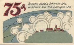 Kahla - Stadt - 15.8.1921 - 31.12.1921 - 75 Pfennig 