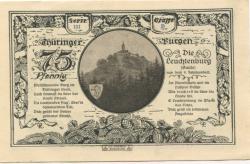 Kahla - Ohage, Georg, Leuchtenburg-Wirtschaft - 15.6.1921 - 31.12.1921 - 75 Pfennig 