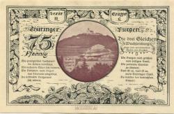 Kahla - Ohage, Georg, Leuchtenburg-Wirtschaft - 15.6.1921 - 31.12.1921 - 75 Pfennig