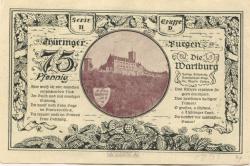 Kahla - Ohage, Georg, Leuchtenburg-Wirtschaft - 15.6.1921 - 31.12.1921 - 75 Pfennig 