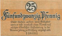 Kamen - Stadt - 1.4.1920 - 25 Pfennig