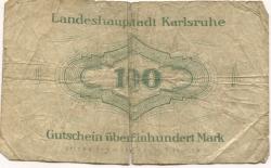 Karlsruhe - Stadt - 21.9.1922 - 100 Mark