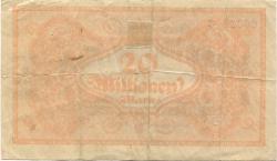 Karlsruhe - Reichsbahndirektion - 20.8.1923 - 20 Millionen Mark