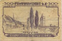 Kehl - Stadt - 25.10.1922 - 500 Mark