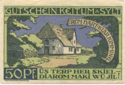 Keitum (heute: Sylt) - Gemeinde - 15.4.1920 - 50 Pfennig