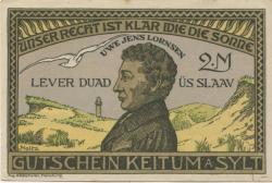 Keitum (heute: Sylt) - Gemeinde - 15.4.1920 - 2 Mark
