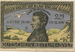 Keitum (heute: Sylt) - Gemeinde - 15.4.1920 - 2 Mark