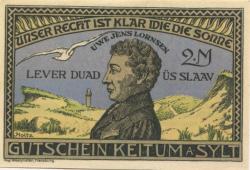 Keitum (heute: Sylt) - Gemeinde - 15.4.1920 - 2 Mark