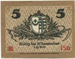 Kemberg - Stadt - 1.11.1918 - 31.12.1920 - 5 Pfennig