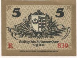 Kemberg - Stadt - 1.11.1918 - 31.12.1920 - 5 Pfennig