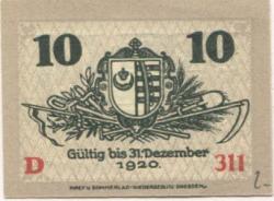 Kemberg - Stadt - 1.11.1918 - 31.12.1920 - 10 Pfennig