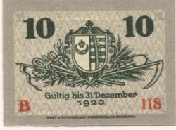 Kemberg - Stadt - 1.11.1918 - 31.12.1920 - 10 Pfennig