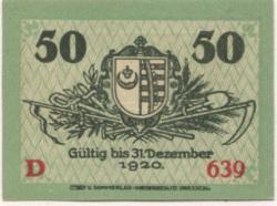 Kemberg - Stadt - 1.11.1918 - 31.12.1920 - 50 Pfennig