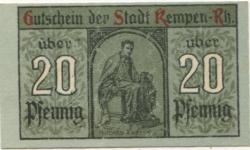 Kempen - Stadt - 9.3.1920 - 20 Pfennig