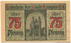 Kempen - Stadt - 9.3.1920 - 75 Pfennig