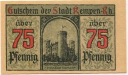 Kempen - Stadt - 9.3.1920 - 75 Pfennig