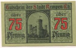 Kempen - Stadt - 9.3.1920 - 75 Pfennig