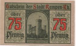 Kempen - Stadt - 9.3.1920 - 75 Pfennig